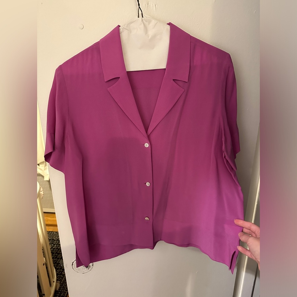 Everlane Clean Silk Short Sleeve Notch Shirt